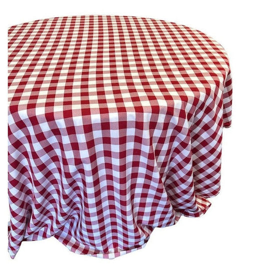 Checkered Plaid Round Tablecloth 108 inches - New Star Fabrics