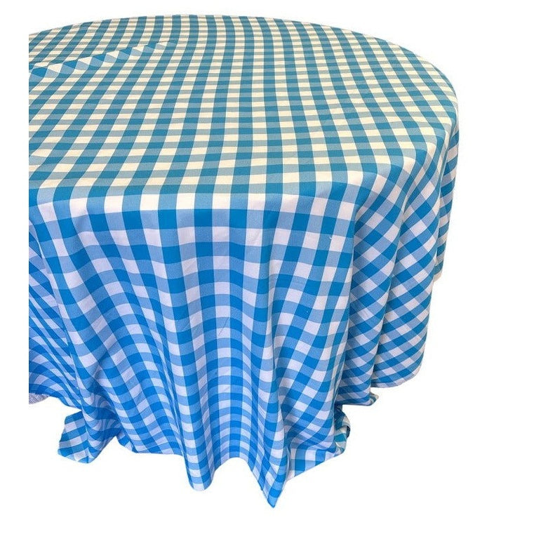 Checkered Plaid Round Tablecloth 108 inches - New Star Fabrics