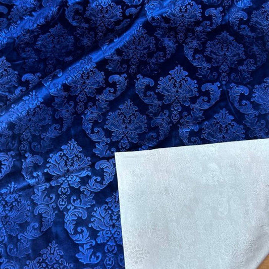 Embedded Damask Velvet Fabric by the yard - New Star Fabrics