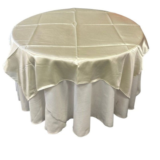Ivory Table Overlay Satin 58 X 58 Inches - New Star Fabrics