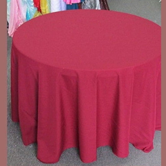 Poly Poplin Round Polyester Tablecloth - 132 Inch Linen - New Star Fabrics