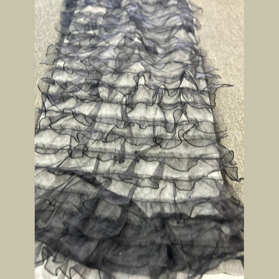 Ruffle Organza Fabric with Mesh by the yard - New Star Fabrics