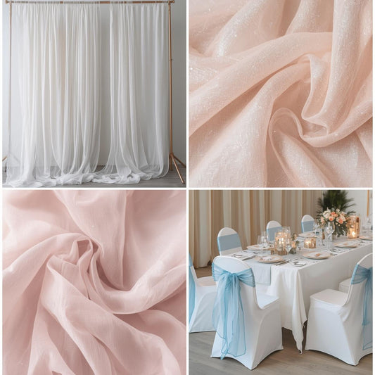 Organza Fabric by the Yard – Sheer Shimmering Fabric for Weddings & Decor