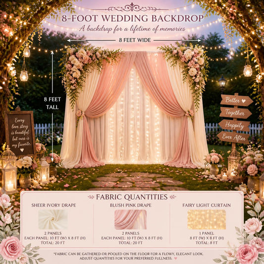 How Much Fabric Do You Need for an 8-Foot Wedding Backdrop?