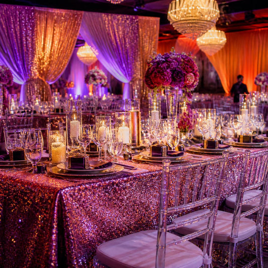 How to Use Sequin & Sparkle Fabric for Weddings, Backdrops and Event Décor