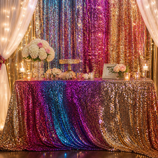 What Is Glitz Sequin Fabric? Uses for Backdrops, Tables and Event Décor