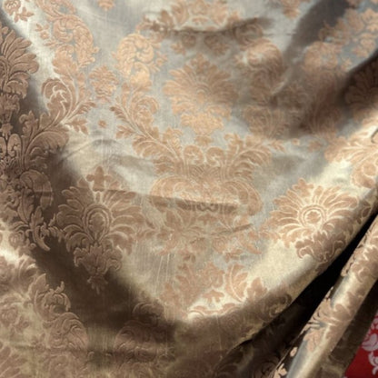 Flocked Damask Taffeta Fabric