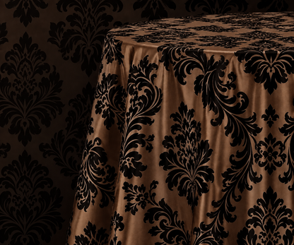 Damask Flocking Taffeta Round Tablecloth-72'', 90'', 108'' &120'' Round