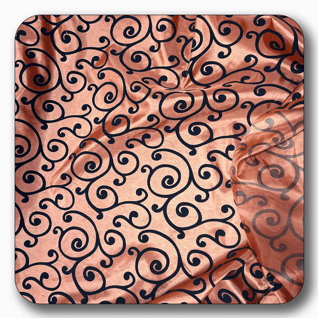 Flocking Swirl Taffeta Fabric - Sold by the Yard