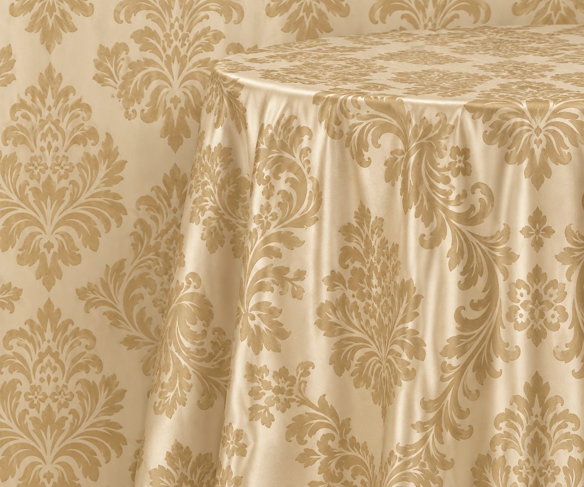 Damask Flocking Taffeta Round Tablecloth-72'', 90'', 108'' &120'' Round