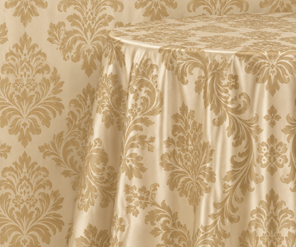 Damask Flocking Taffeta Round Tablecloth-72'', 90'', 108'' &120'' Round