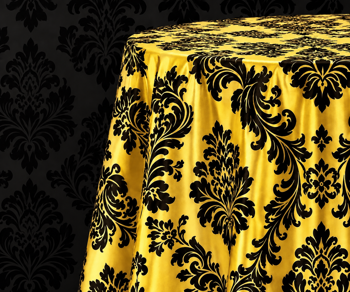 Damask Flocking Taffeta Round Tablecloth-72'', 90'', 108'' &120'' Round