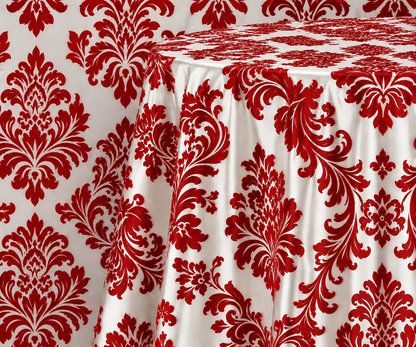 Damask Flocking Taffeta Round Tablecloth-72'', 90'', 108'' &120'' Round