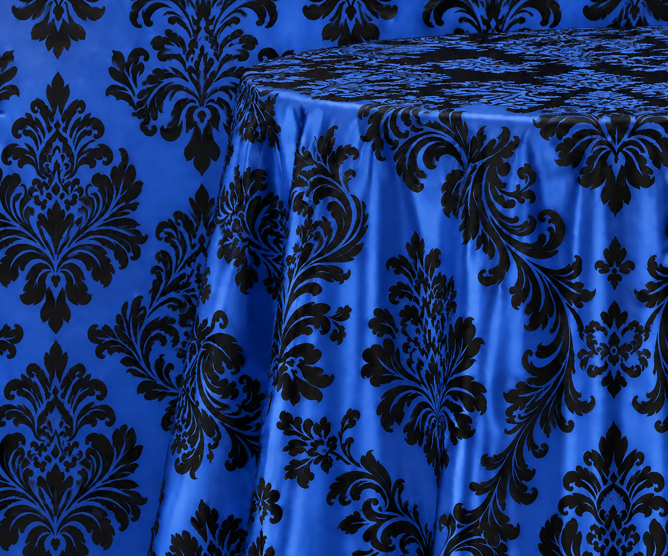 Damask Flocking Taffeta Round Tablecloth-72'', 90'', 108'' &120'' Round