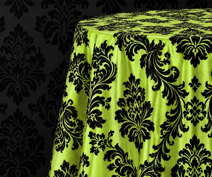 Damask Flocking Taffeta Round Tablecloth-72'', 90'', 108'' &120'' Round