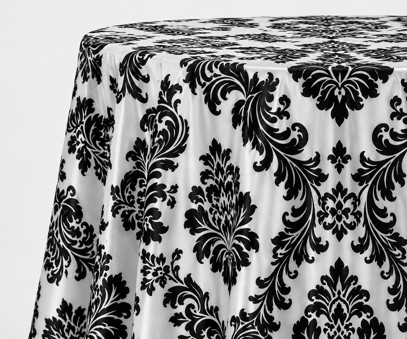 Damask Flocking Taffeta Round Tablecloth-72'', 90'', 108'' &120'' Round