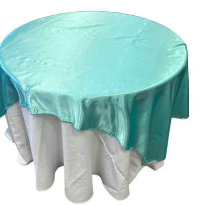 Aqua Table Overlay Satin 58 X 58 Inches - New Star Fabrics