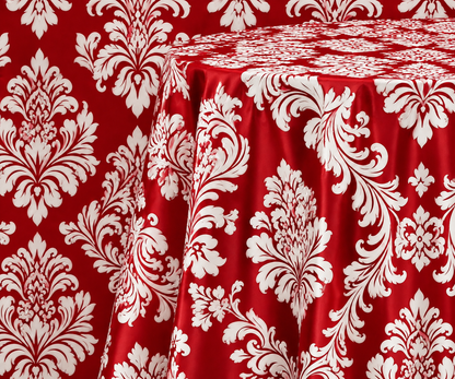 Damask Flocking Taffeta Round Tablecloth-72'', 90'', 108'' &120'' Round