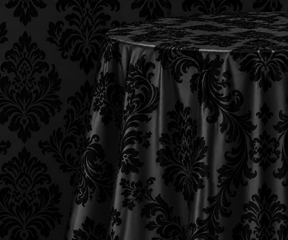 Damask Flocking Taffeta Round Tablecloth-72'', 90'', 108'' &120'' Round