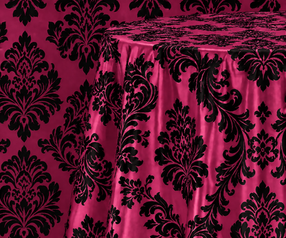 Damask Flocking Taffeta Round Tablecloth-72'', 90'', 108'' &120'' Round