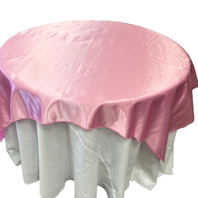 Baby Pink Table Overlay Satin 58 X 58 Inches - New Star Fabrics