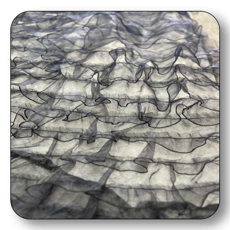 Ruffle Organza Fabric Mesh - Sold by the Yard