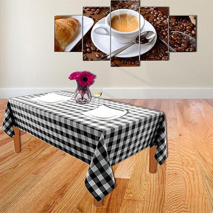 Black & White Buffalo Plaid Checkered Tablecloth 60 by 84'' - New Star Fabrics