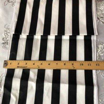 Black and White Classic Cotton Striped 1'' Table Runners 12'' BY 108'' - New Star Fabrics