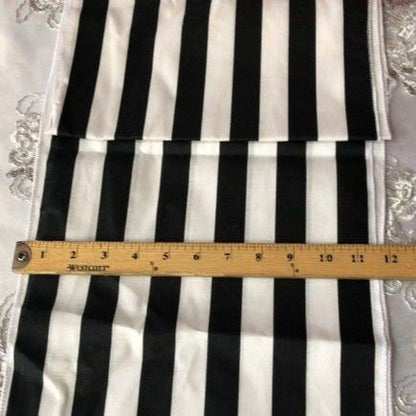 Black and White Classic Cotton Striped 1'' Table Runners 12'' BY 108'' - New Star Fabrics