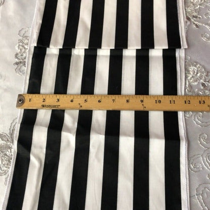 Black and White Classic Cotton Striped 1'' Table Runners 12'' BY 108'' - New Star Fabrics