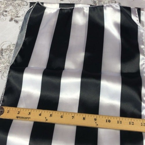 Black and White Classic Satin Striped 2'' Table runners 12'' BY 108'' - New Star Fabrics