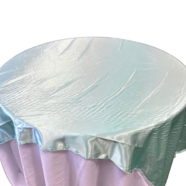 Blue Table Overlay Satin 58 X 58 Inches - New Star Fabrics