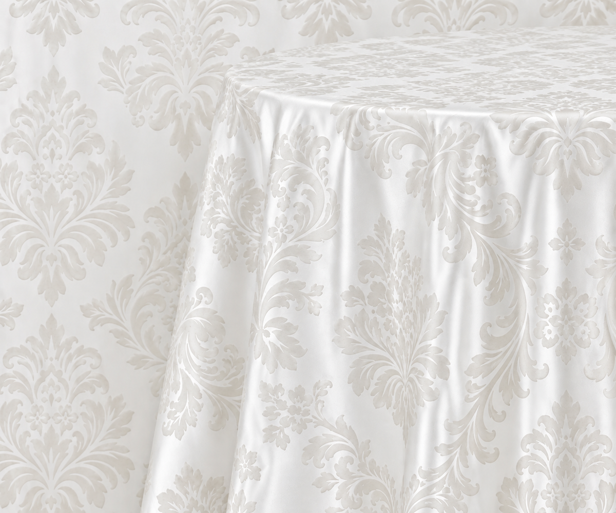 Damask Flocking Taffeta Round Tablecloth-72'', 90'', 108'' &120'' Round