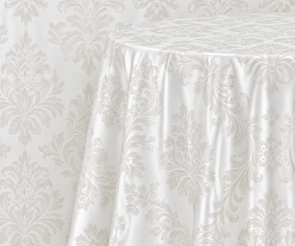 Damask Flocking Taffeta Round Tablecloth-72'', 90'', 108'' &120'' Round