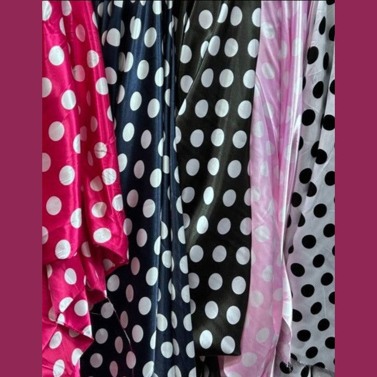 Charmeuse satin Polka dot one inch by the yard - New Star Fabrics
