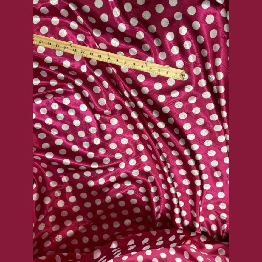 Charmeuse satin Polka dot one inch by the yard - New Star Fabrics