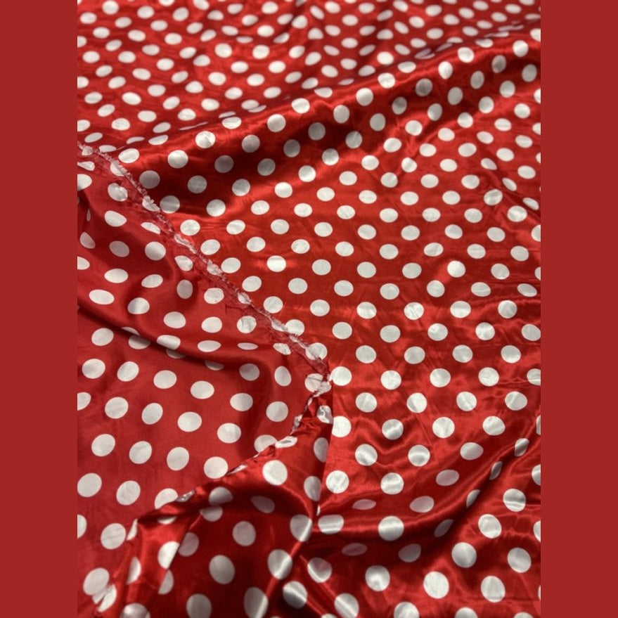 Charmeuse satin Polka dot one inch by the yard - New Star Fabrics