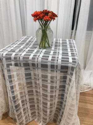 Checkered Lace Tablecloth - 60''x60''