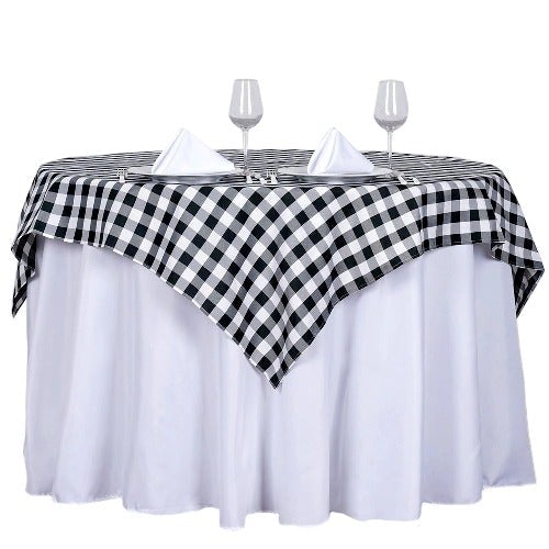 Checker Polyester Buffalo Gingham Table Overlay 60" X 60" Square Tablecloth Cover - New Star Fabrics