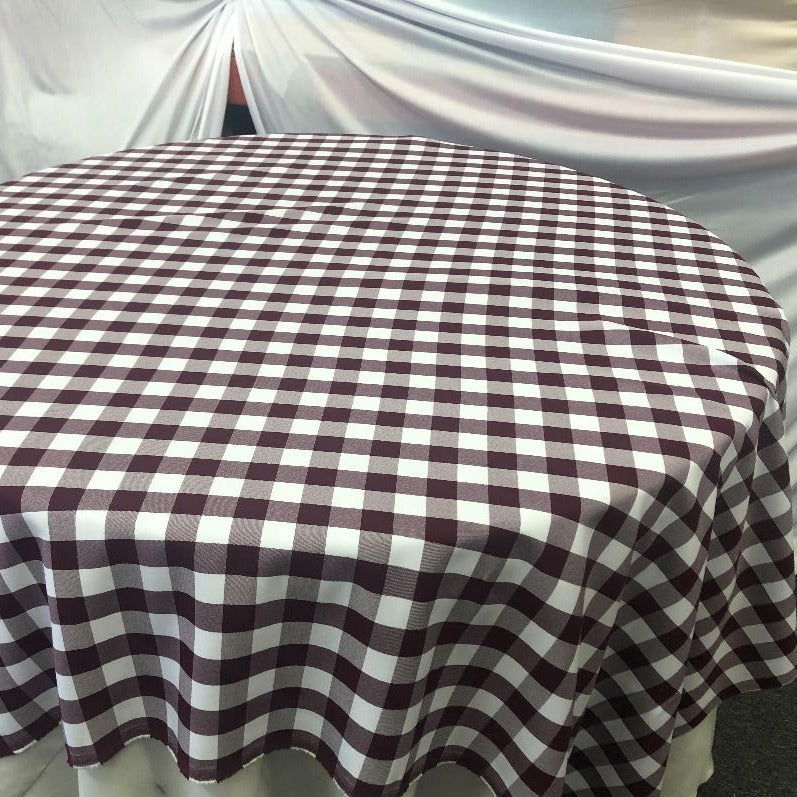 Checker Polyester Buffalo Gingham Table Overlay 60" X 60" Square Tablecloth Cover - New Star Fabrics