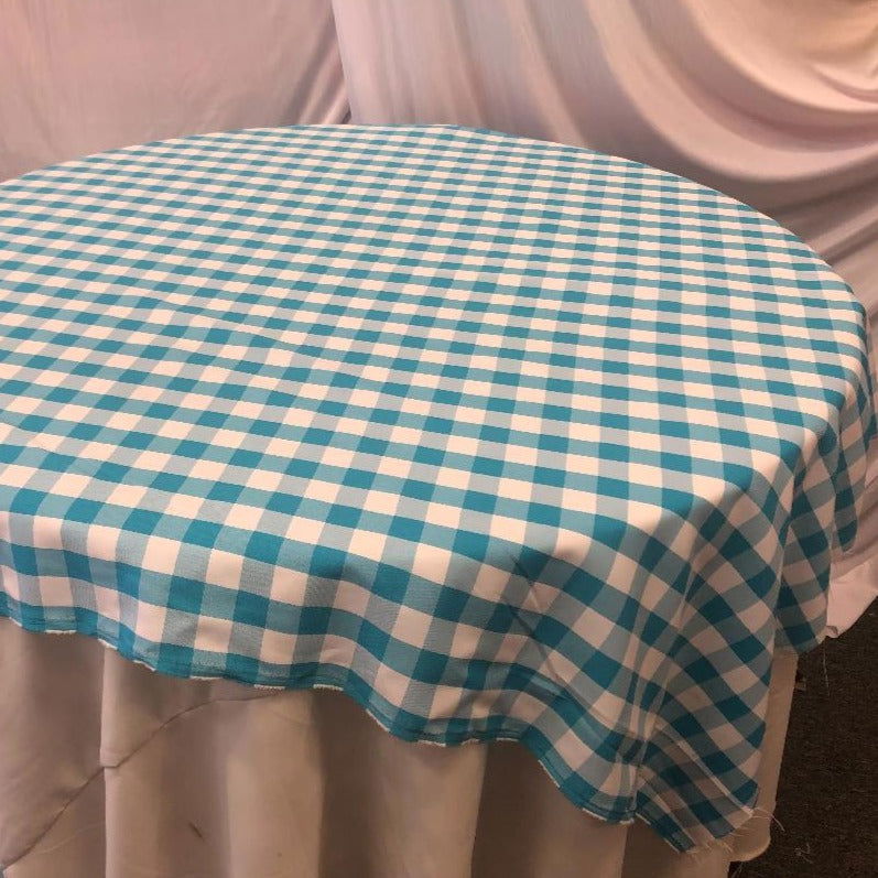 Checker Polyester Buffalo Gingham Table Overlay 60" X 60" Square Tablecloth Cover - New Star Fabrics