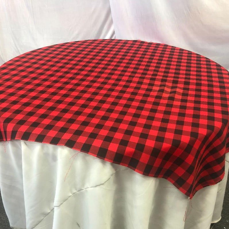 Checker Polyester Buffalo Gingham Table Overlay 60" X 60" Square Tablecloth Cover - New Star Fabrics