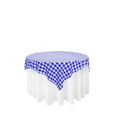 Checker Polyester Buffalo Gingham Table Overlay 60" X 60" Square Tablecloth Cover - New Star Fabrics