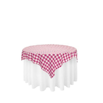 Checker Polyester Buffalo Gingham Table Overlay 60" X 60" Square Tablecloth Cover - New Star Fabrics