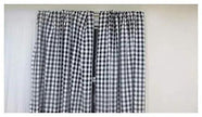Gingham Checkered Curtain - Black/White - one panel