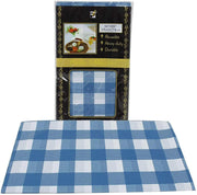 Gingham Checkered Plastic Tablecover - 54''x108" - Pack of 12
