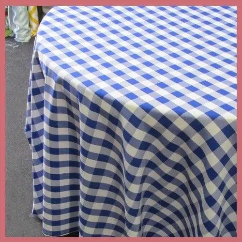 Checkered one inch Tablecloth - 120'' Round