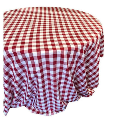 Checkered Plaid Round Tablecloth 108  inches - New Star Fabrics