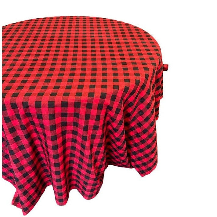 Checkered Plaid Round Tablecloth 108  inches - New Star Fabrics