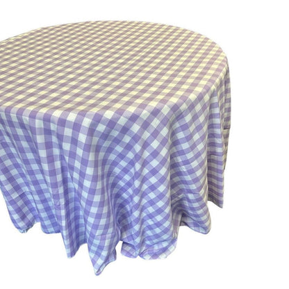 Checkered Plaid Round Tablecloth 108  inches - New Star Fabrics